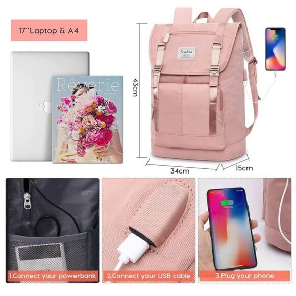 Women Backpack School Bags for Teen Girls,College Student Bookbag - Picture 5 of 5